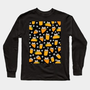 Pizza, taco and burrito pattern Long Sleeve T-Shirt